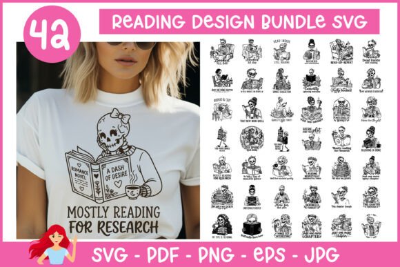 42 Reading Quotes Bundle: Graphics for Cozy Crafts