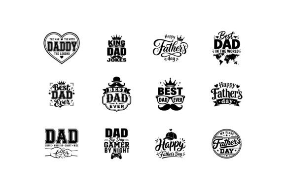 Best Dad Typography Design Bundle: Graphics for Crafts & Content