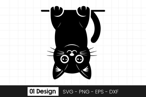 Funny Hanging Cat Peeking Cat Clipart Graphics and Crafts