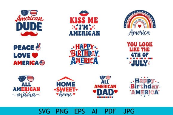 Patriotic America Quotes Design Bundle for Graphics and Crafts