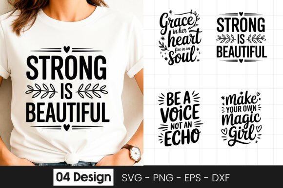 Strong Is Beautiful Women Empowerment Graphics for Crafts
